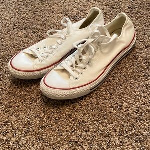 White Converse Chuck Taylors size 9